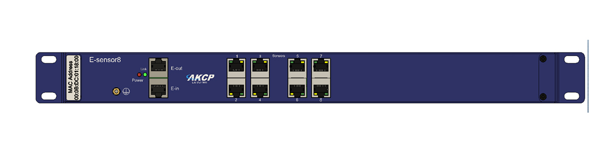 AKCP - E-Sensor8 - Erweiterungsmodul, 8 Ports und DIN-Montageset