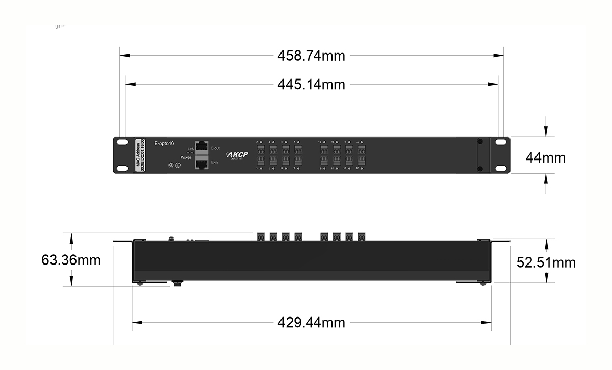 AKCP - E-Opto16 - Erweiterungsmodul mit 16 I/O